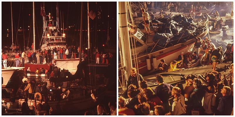 Scenes from the docks after Australia II won the 1983 America's Cup - 12 Metre World Championship photo copyright Gilles Martin-Raget taken at Ida Lewis Yacht Club and featuring the 12m class