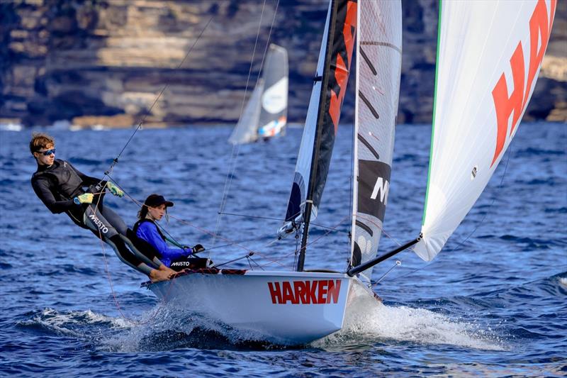 13'Skiff Winner Heidi Bates & Orlando Sadlik photo copyright Sail Media taken at Manly 16ft Skiff Sailing Club and featuring the 13ft Skiff class