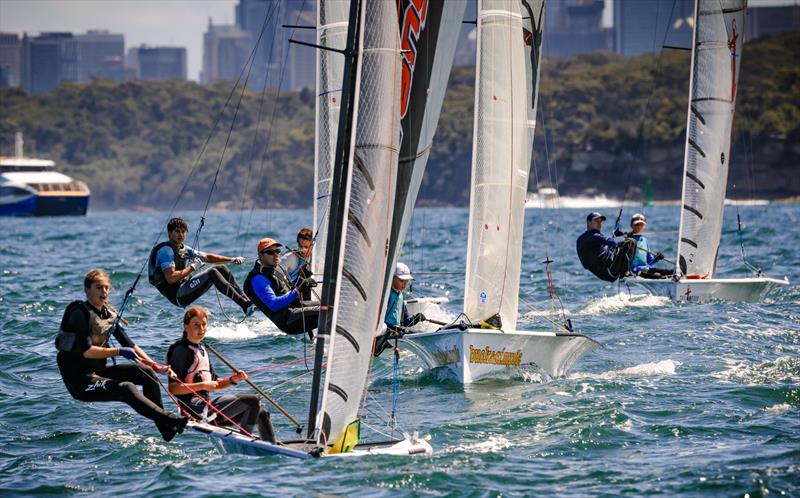Manly Skiffs Club Championship Heat 6 - the Youth Fleet photo copyright SailMedia taken at Manly 16ft Skiff Sailing Club and featuring the 13ft Skiff class