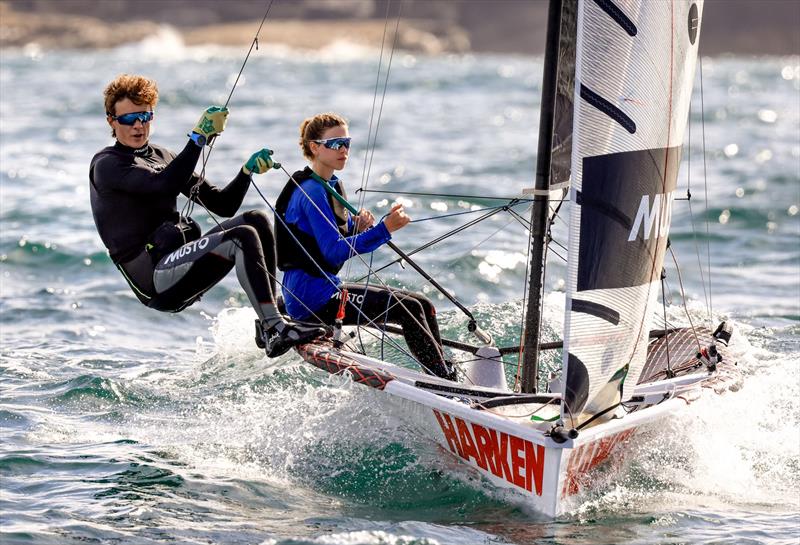 Heidi Bates and Orlando Sadlik, Manly 13ft Skiff Club Champions photo copyright SailMedia taken at Manly 16ft Skiff Sailing Club and featuring the 13ft Skiff class