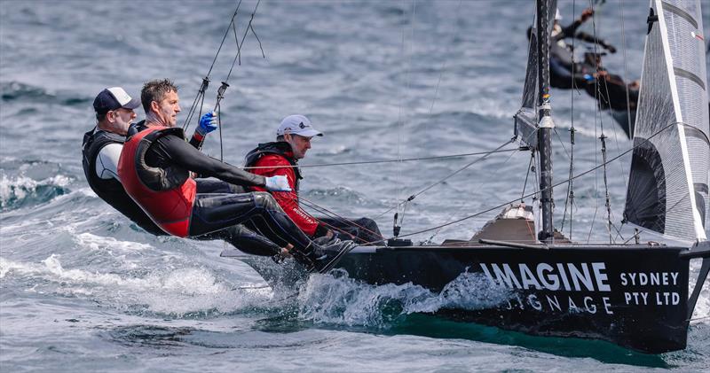 Imagine Signage - Nathan Wilmot -16ft & 13ft Skiff NSW State Titles 2025 photo copyright SailMedia | Michael Chittenden taken at Middle Harbour 16ft Sailing Club and featuring the 13ft Skiff class