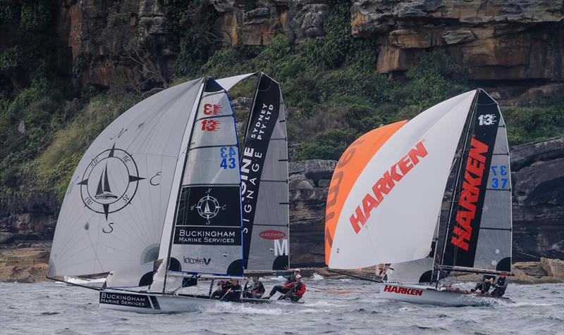 Buckingham vs Harken -16ft & 13ft Skiff NSW State Titles 2025 photo copyright SailMedia | Michael Chittenden taken at Middle Harbour 16ft Sailing Club and featuring the 13ft Skiff class