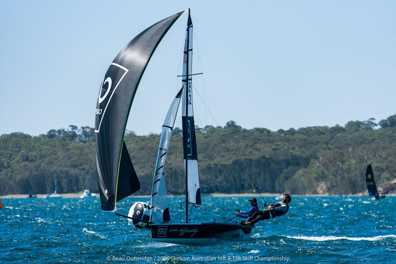 Skelcon Australian 16ft & 13ft Skiff Championship Day 4 photo copyright Beau Outteridge taken at Belmont 16ft Sailing Club and featuring the 13ft Skiff class