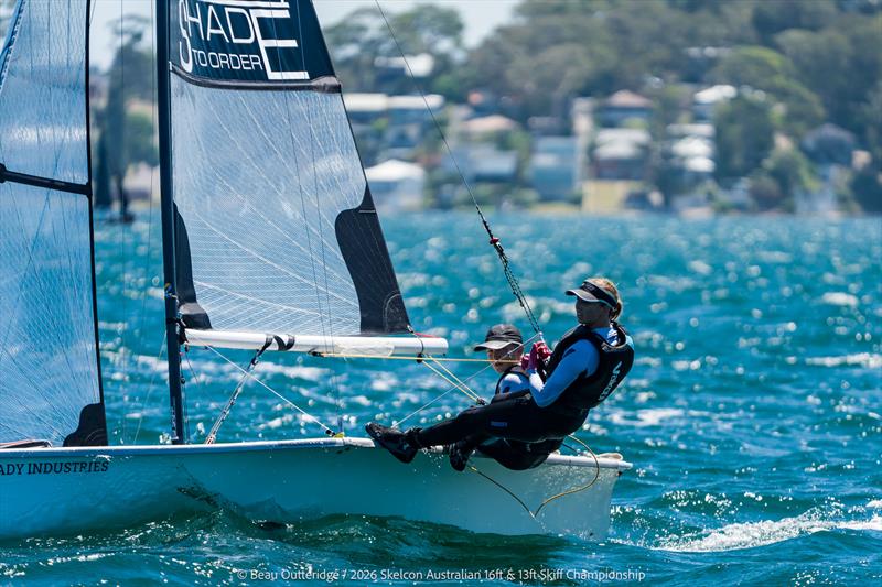 Skelcon Australian 16ft & 13ft Skiff Championship Day 4 photo copyright Beau Outteridge taken at Belmont 16ft Sailing Club and featuring the 13ft Skiff class