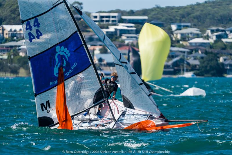 Skelcon Australian 16ft & 13ft Skiff Championship Day 5 photo copyright Beau Outteridge taken at Belmont 16ft Sailing Club and featuring the 13ft Skiff class