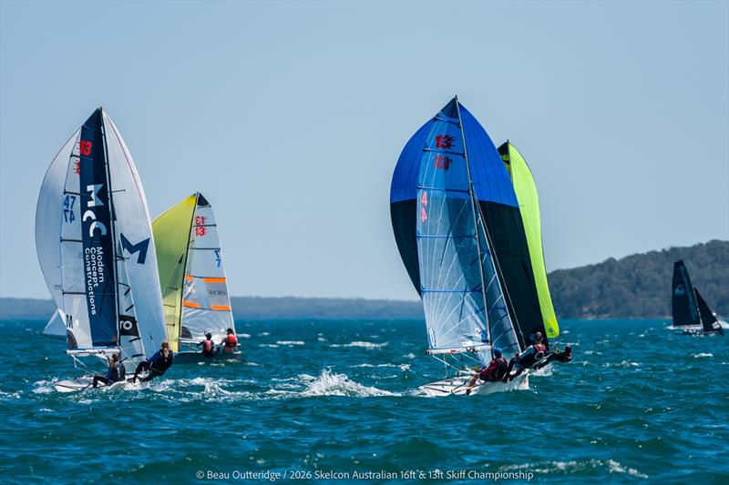 Skelcon Australian 16ft & 13ft Skiff Championship Day 5 photo copyright Beau Outteridge taken at Belmont 16ft Sailing Club and featuring the 13ft Skiff class