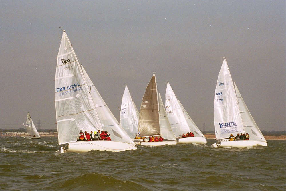 The 1720 fleet at the Hamble River Sailing Club Mid-Winter & Autumn Championship Weekend photo copyright Eddie Mays taken at Hamble River Sailing Club and featuring the 1720 class