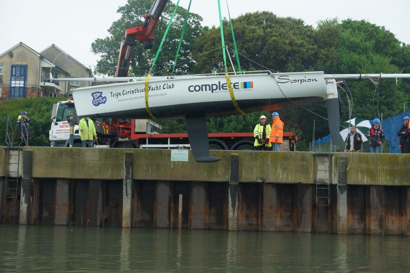 Teign Corinthian Yacht Club's 1720 Sportsboat is launched photo copyright Giles Bowerman taken at Teign Corinthian Yacht Club and featuring the 1720 class