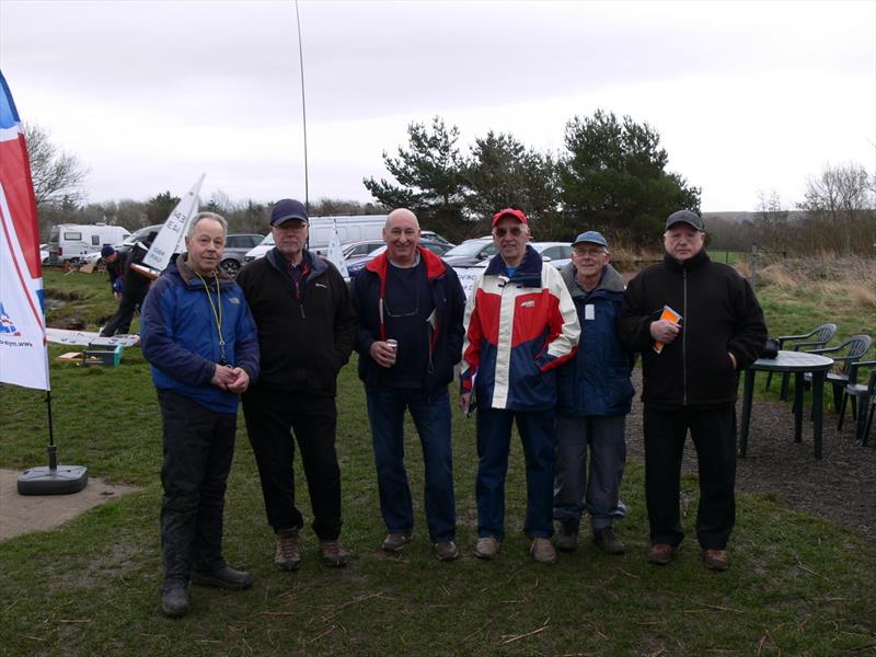 The Race Team for the Scottish District IOM Travellers at Levenhall photo copyright Ian Dunda taken at Levenhall Radio Yacht Club and featuring the One Metre class