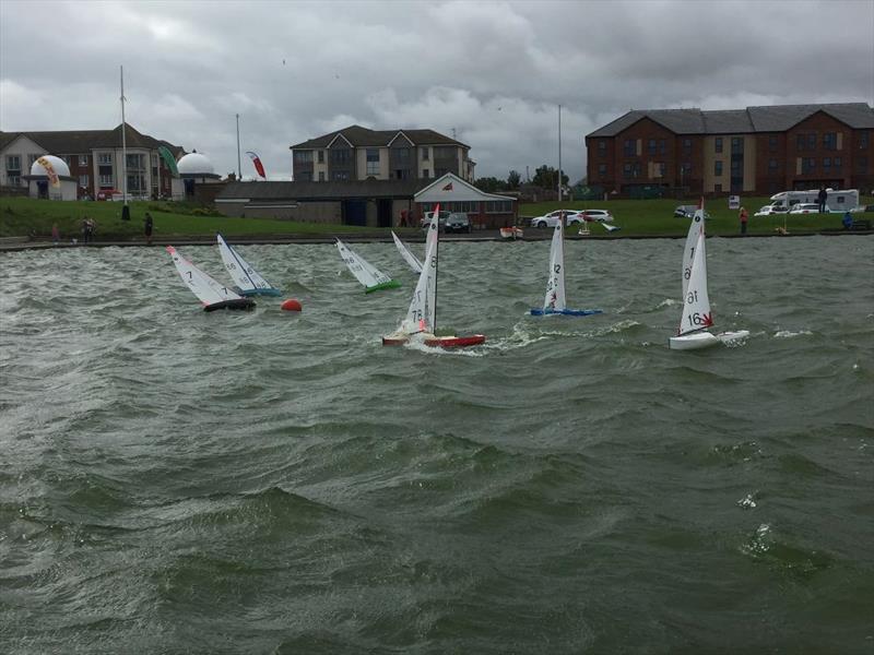 A blustery Fleetwood Lake for the One Metre class racing photo copyright John Taylor taken at Fleetwood Model Yacht Club and featuring the One Metre class