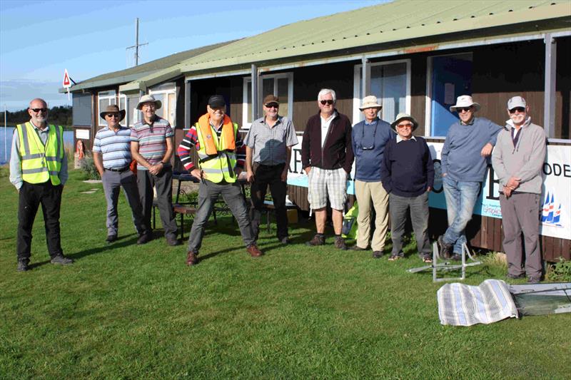 Skippers and race team during the Scottish District 2021 IOM Travellers 3 at Forfar Loch photo copyright Bill Odger taken at  and featuring the One Metre class