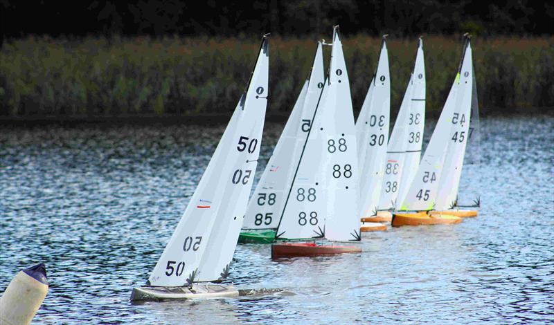 A well behaved start during the Scottish District 2021 IOM Travellers 3 at Forfar Loch - photo © Bill Odger