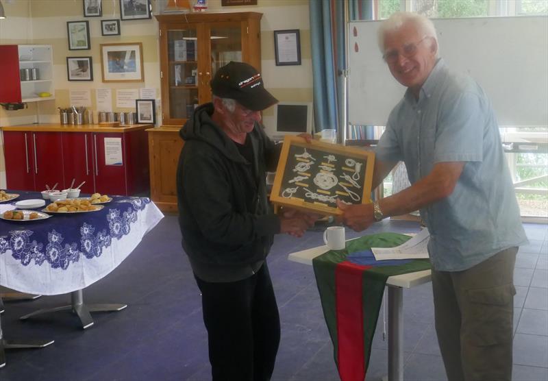 Dave Andrews wins the IOM Nick's Knots trophy at Frensham Pond photo copyright Nick Royse taken at Frensham Pond Sailing Club and featuring the One Metre class