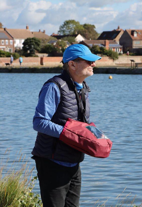 Steve Cockerill during the HP Trophy radio sailing at Emsworth photo copyright Jonathan Clark taken at  and featuring the One Metre class