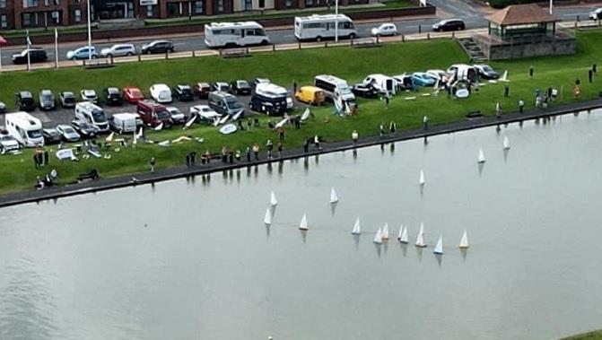 Aerial view of the UK (IOM) National Championships 2023 at Fleetwood  - photo © David Rose