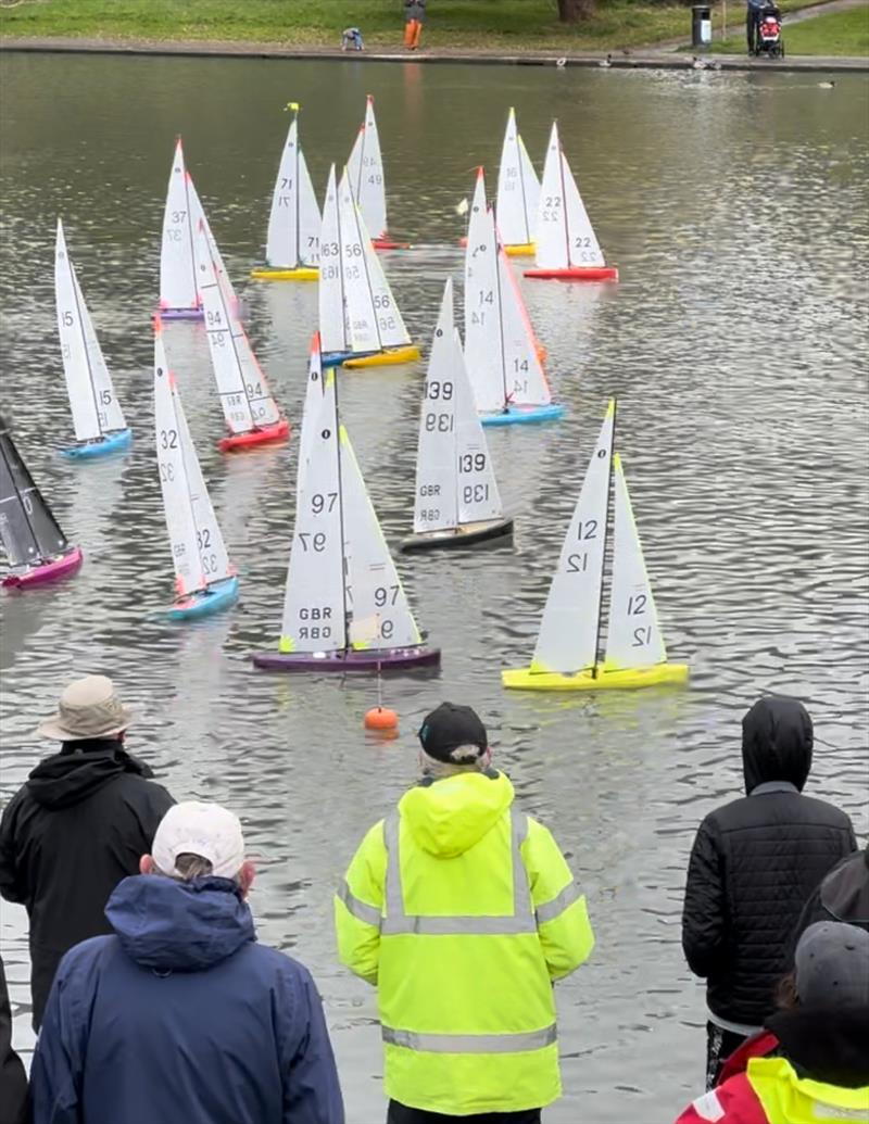 Just after a B heat start - IOM Ranking event at Woodspring Club, Portishead photo copyright Nigel Barrow taken at Woodspring Model Sailing Club and featuring the One Metre class