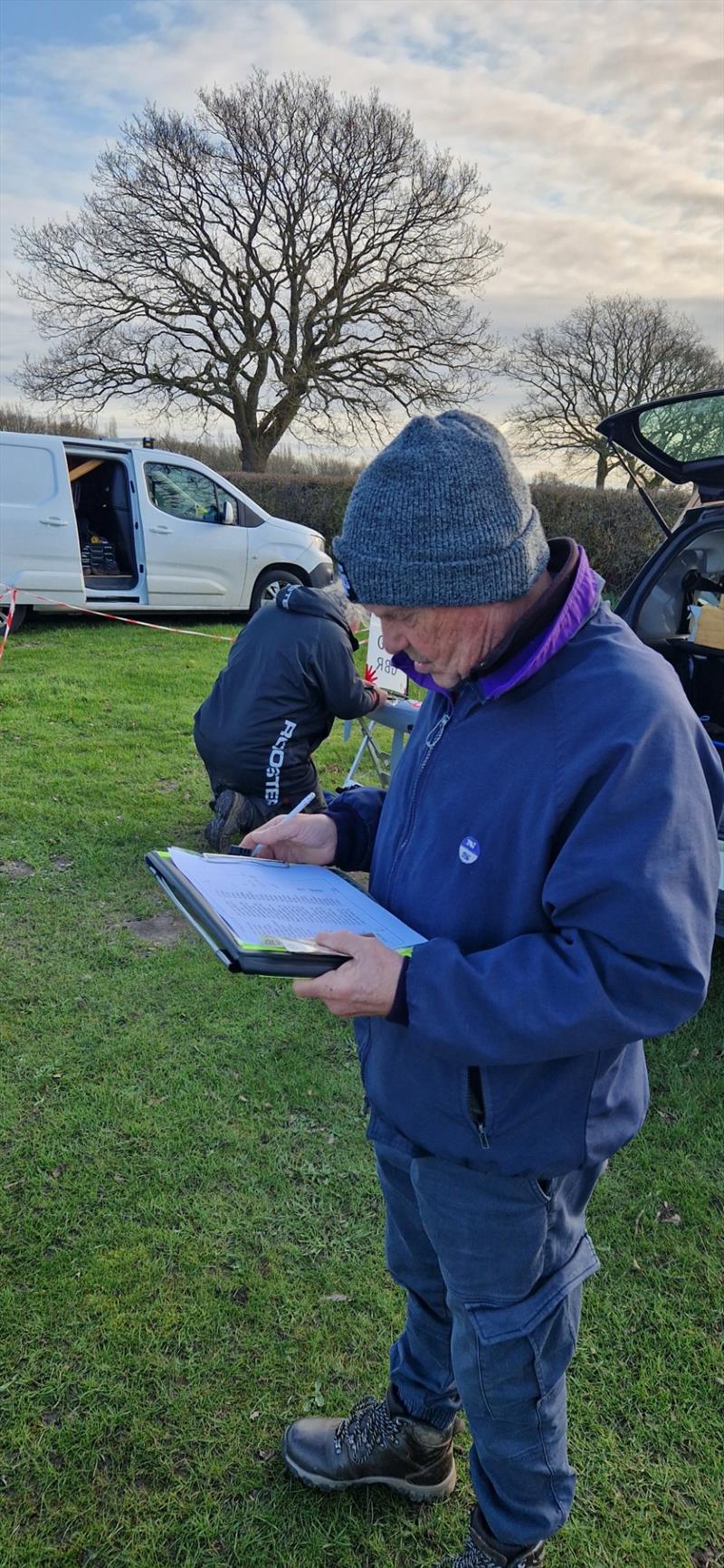 Lincoln I.O.M Winter Series round 12 - One of our Helpers Mike Holmes, 1976 Albacore World Champion, now has a new challenge photo copyright Mick Chamberlain taken at Lincoln Radio Sailing Club and featuring the One Metre class