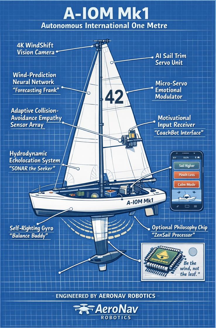 Output of the early brainstorm. The A-IOM MK1 Technical Sketch photo copyright A-IOM taken at  and featuring the One Metre class