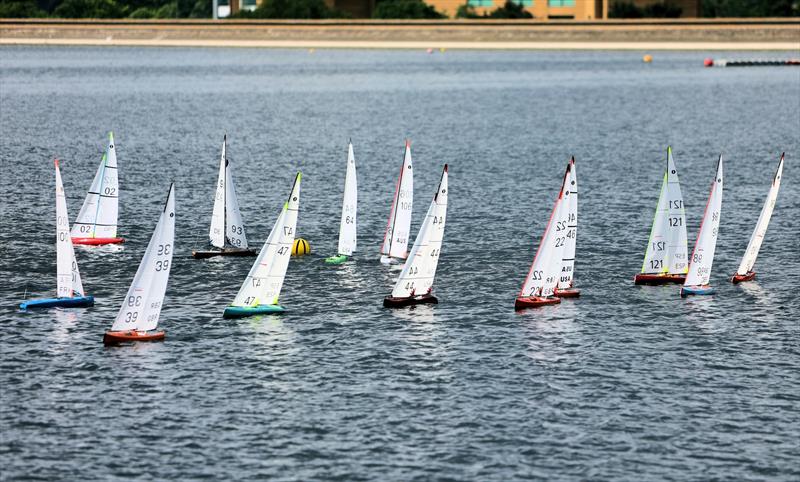 2026 IOM Worlds at Datchet Water Day 4 - Race 13 Heat A leeward gate 2 photo copyright Mark Jardine taken at Datchet Water Sailing Club and featuring the One Metre class