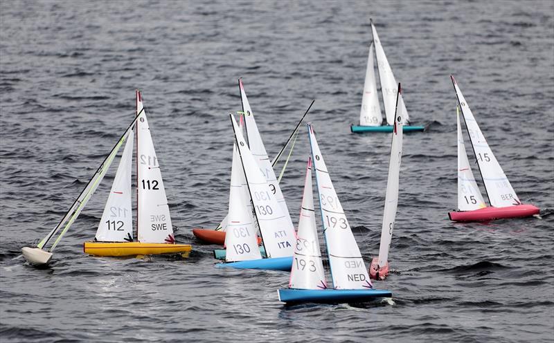 2026 IOM Worlds at Datchet Water Day 4 - Tight racing photo copyright Mark Jardine taken at Datchet Water Sailing Club and featuring the One Metre class