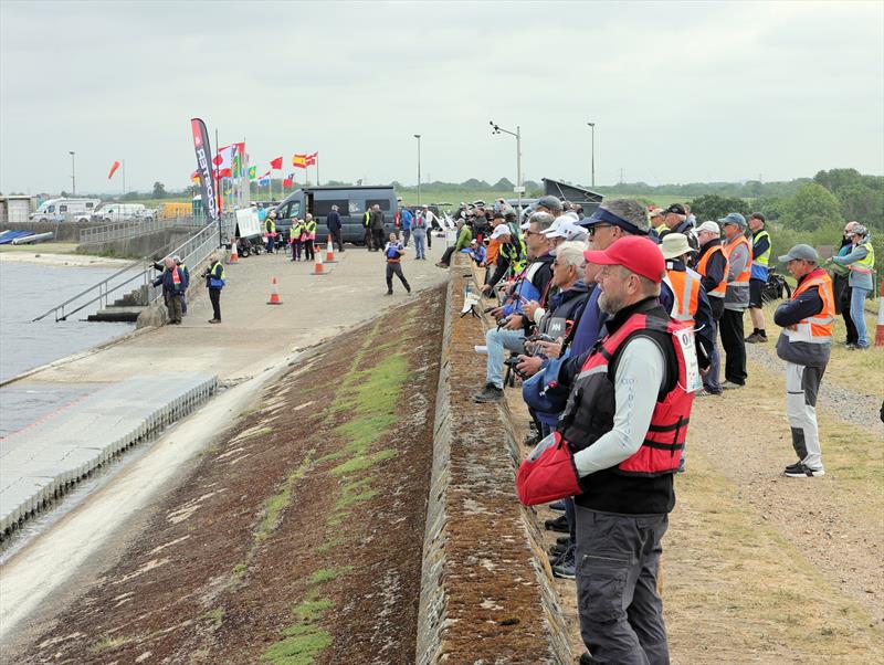2026 IOM Worlds at Datchet Water Day 4 - Skippers set for the start photo copyright Mark Jardine taken at Datchet Water Sailing Club and featuring the One Metre class