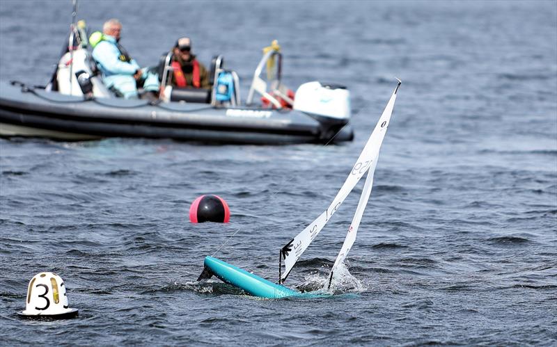 2026 IOM Worlds at Datchet Water Day 4 - SWE 159 down the mine photo copyright Mark Jardine taken at Datchet Water Sailing Club and featuring the One Metre class