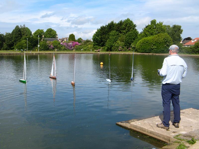 The Calm Before The Briefing during 2026 MYA Scottish District IOM Travellers 2 at Paisley Model Yacht Club photo copyright David Smith taken at Paisley Model Yacht Club and featuring the One Metre class