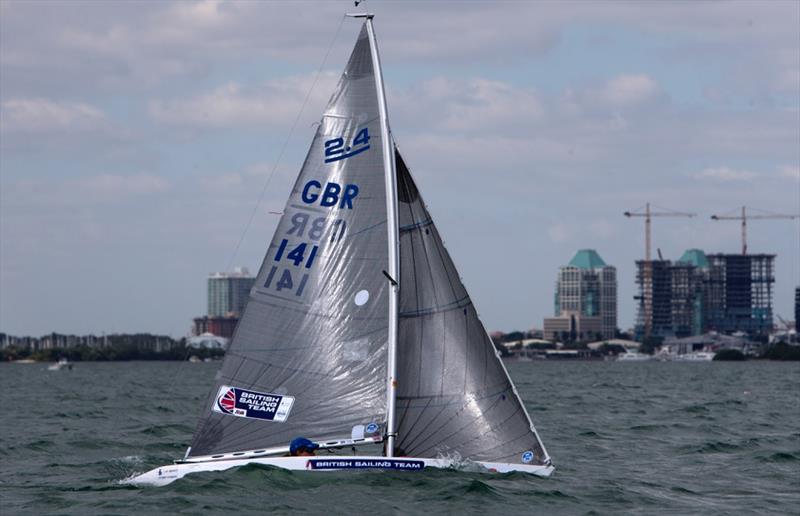 Megan Pascoe on day 5 at ISAF Sailing World Cup Miami photo copyright Ocean Images / British Sailing Team taken at Coconut Grove Sailing Club and featuring the 2.4m class