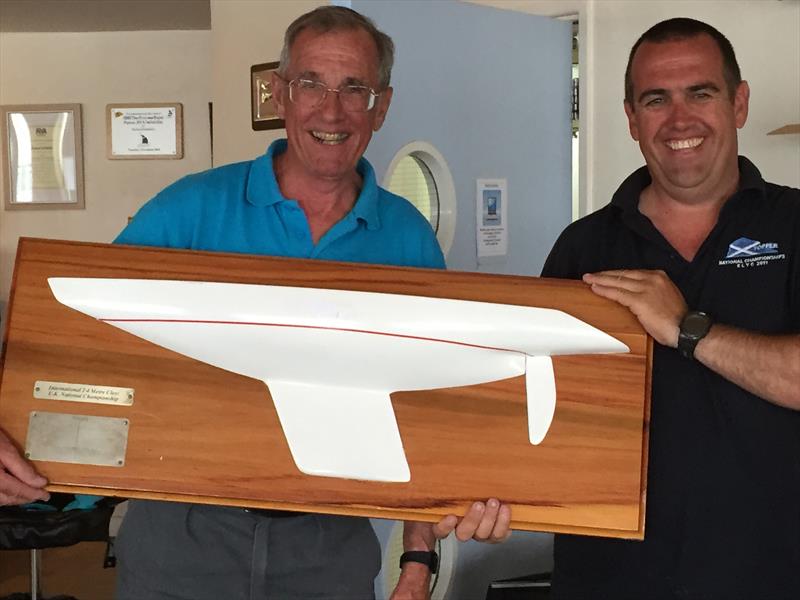 2.4mR Inland Chamion Iain Stowe (left) with race officer Charlie Stowe photo copyright Simon Hill taken at Rutland Sailing Club and featuring the 2.4m class