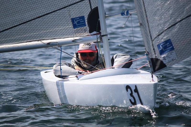 Malcolm Cooper at the 2.4mR Worlds in Hobart photo copyright Angus Calvert taken at Royal Yacht Club of Tasmania and featuring the 2.4m class