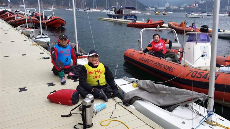The team from Sailability Hong Kong on day 2 of the Hong Kong Race Week photo copyright RHKYC taken at Royal Hong Kong Yacht Club and featuring the 2.4m class