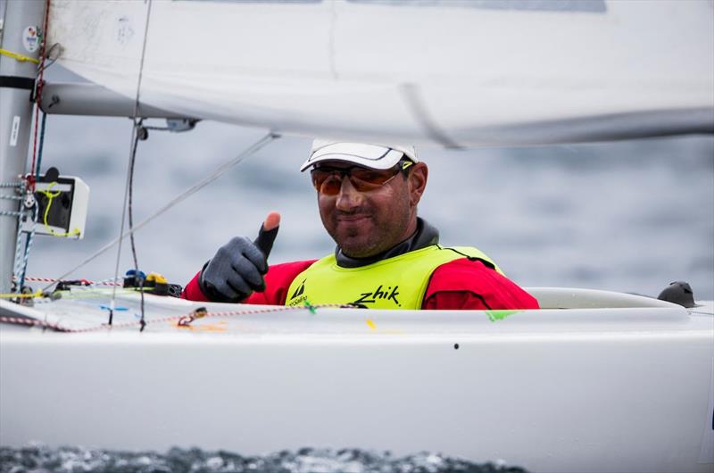 Damien Seguin in the 2.4m (Norlin) on day 3 of World Cup Hyères photo copyright Pedro Martinez / Sailing Energy taken at COYCH Hyeres and featuring the 2.4m class