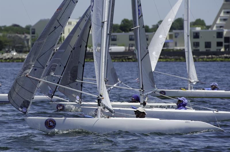 2.4mR's from the US and Canada during the C. Thomas Clagett, Jr. Memorial Clinic photo copyright Ro Fernandez taken at Sail Newport and featuring the 2.4m class