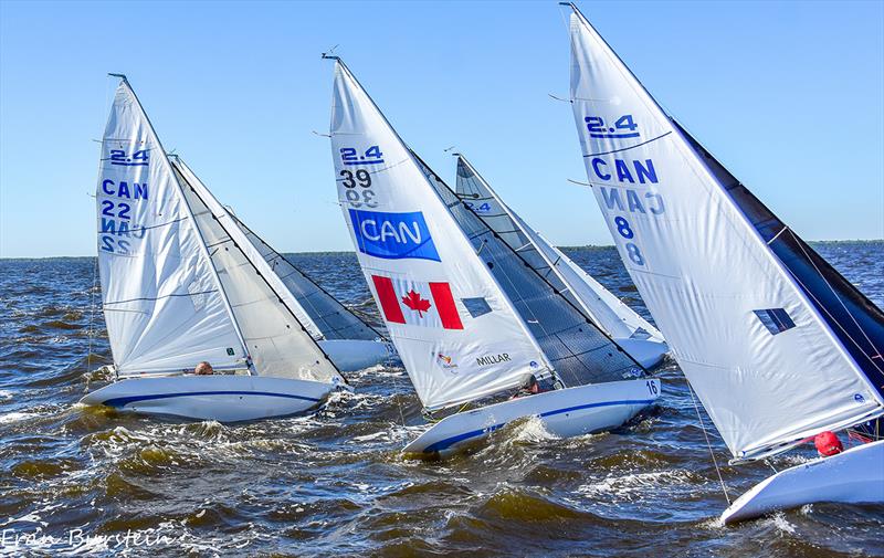 Fleet action on the Peace River - CanAm Championship Series 2018-19 photo copyright Fran Burstein taken at Charlotte Harbor Yacht Club and featuring the 2.4m class