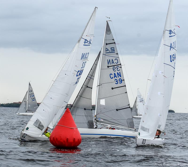 Rounding the mark during the 2019 Edge Saiiling Midwinters photo copyright 2019 Can Am Championship Series / Fran Burstein taken at Charlotte Harbor Yacht Club and featuring the 2.4m class
