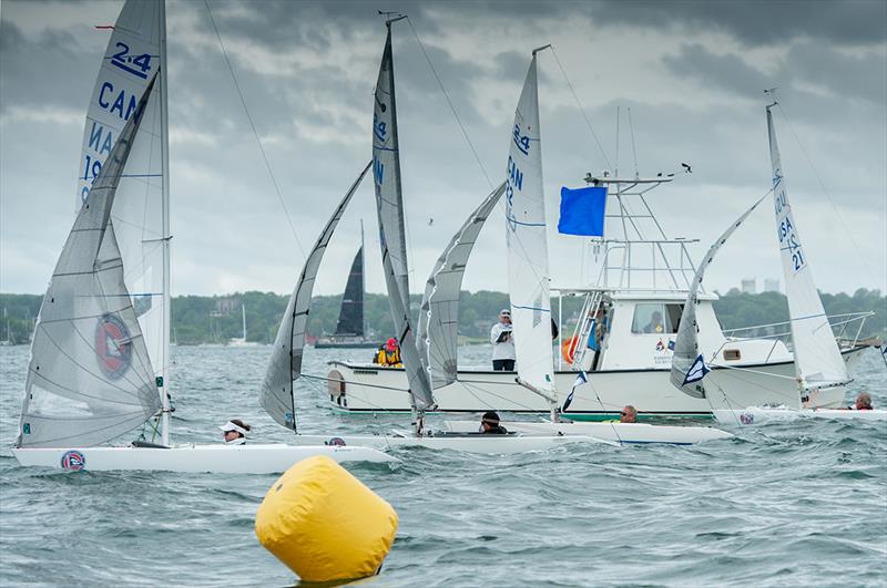 Siobhan MacDonald leads the 2.4mR class after day 1 racing - 17th C. Thomas Clagett, Jr. Memorial Clinic and Regatta photo copyright Ro Fernandez taken at  and featuring the 2.4m class