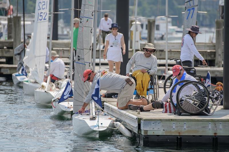 Waiting for wind day 1 of Clagett Regatta-U.S. Para Sailing Championships  photo copyright Clagett Regatta - Andes Visual taken at  and featuring the 2.4m class