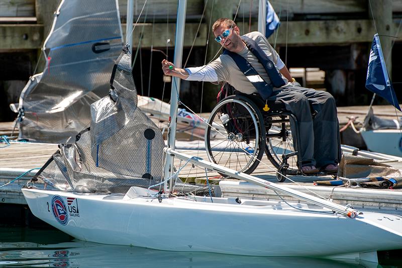 Preparing for racing at the 2018 Clagett Regatta-US Para Sailing Championships photo copyright Ro Fernandez / Andes Visual taken at  and featuring the 2.4m class