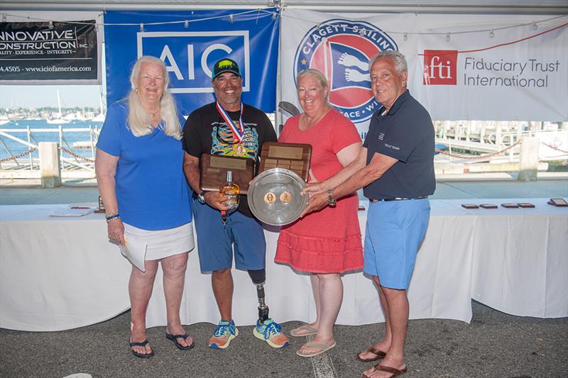 2.4mr Class winner Julio Reguero with Judy and Stephanie McLeannan and sponsor Carl Lessard AIG - 20th Anniversary C. Thomas Clagett, Jr. Memorial Clinic and Regatta photo copyright Clagett Sailing- Andes Visual taken at  and featuring the 2.4m class