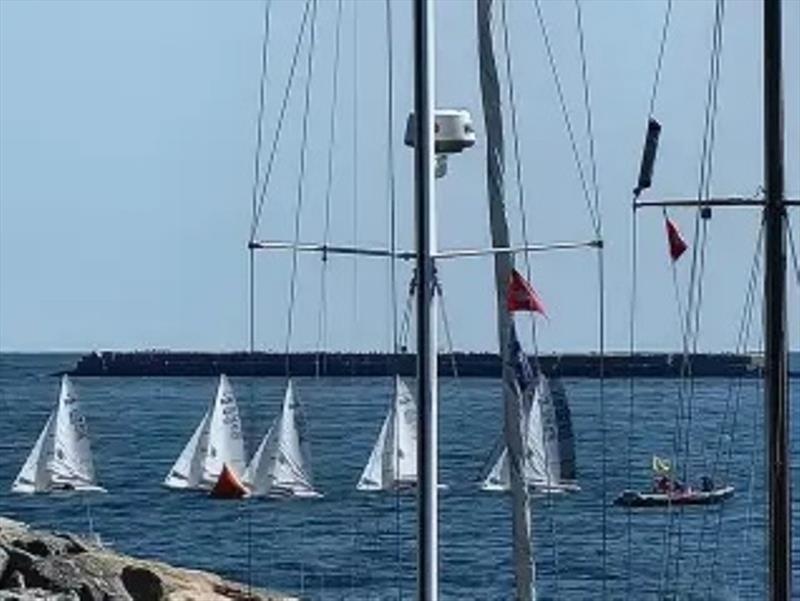 Competitive starts and an amazing venue photo copyright Michelle Seepe taken at Sandy Bay Yacht Club and featuring the 2.4m class