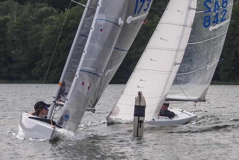 Megan Pascoe leads from Bruce Hill - 2.4mR open meeting at Frensham - photo © Steve Gregory