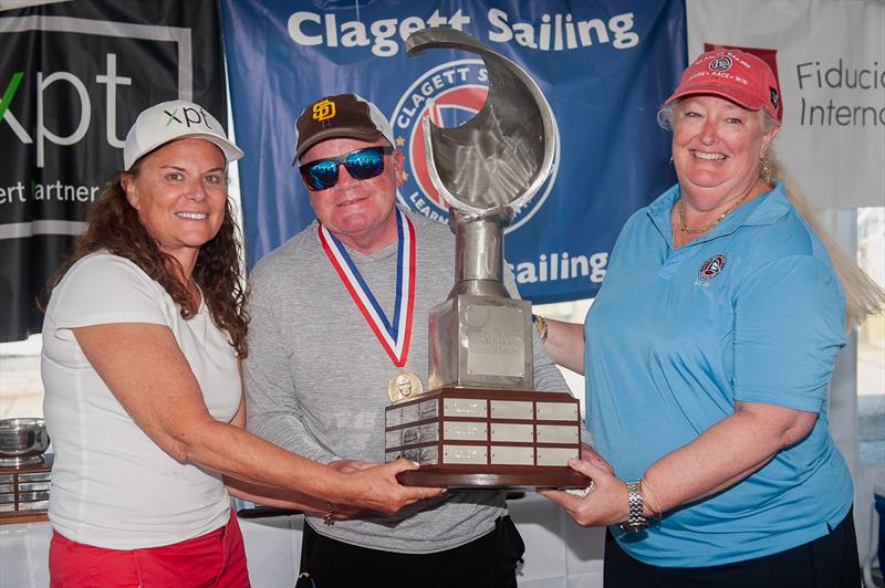 C. Thomas Clagett, Jr. trophy winner Chuck Allen with Julie Wilson XPT and Stephanie McLennan at the 23rd C. Thomas Clagett, Jr. Memorial Clinic and Regatta - photo © Clagett Sailing- Andes Visual