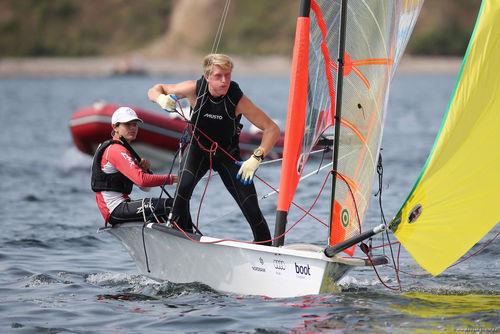 Adrian Salamon & Julius Hallstrom during the 29er Europeans at Kieler Woche photo copyright Kieler Woche / OKpress taken at Kieler Yacht Club and featuring the 29er class