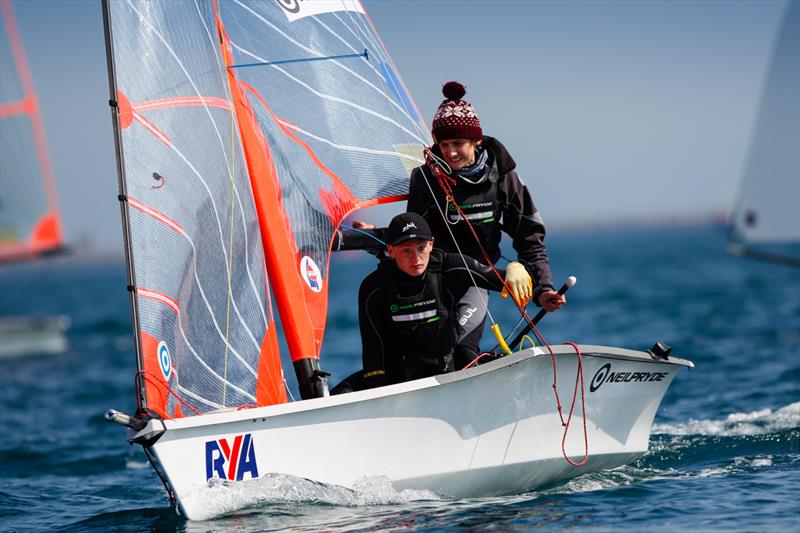 Dan Venables and Patrick Keech on day 3 of the RYA Youth Nationals photo copyright Paul Wyeth / RYA taken at Weymouth & Portland Sailing Academy and featuring the 29er class