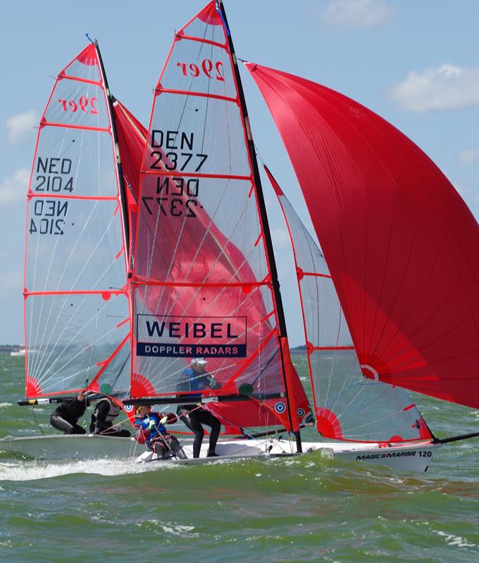 Day 1 of the 29er European Championships in Medemblik photo copyright Marc Meijer / 2015 29er Europeans taken at Regatta Center Medemblik and featuring the 29er class