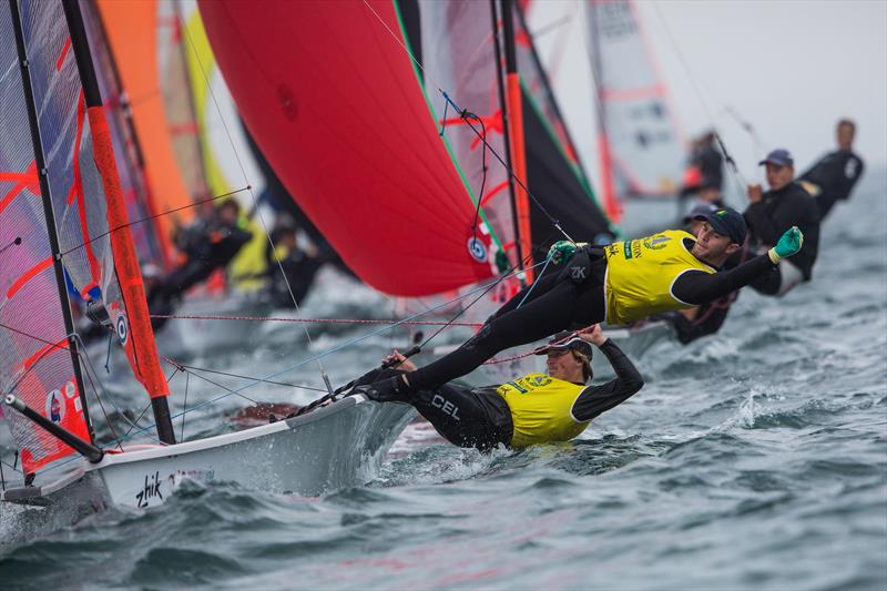 Kyle O'Connell & Tom Siganto (AUS) win the Zhik 29er World Championships at Pwllheli photo copyright Robert Hajduk / www.ShutterSail.com taken at Pwllheli Sailing Club and featuring the 29er class