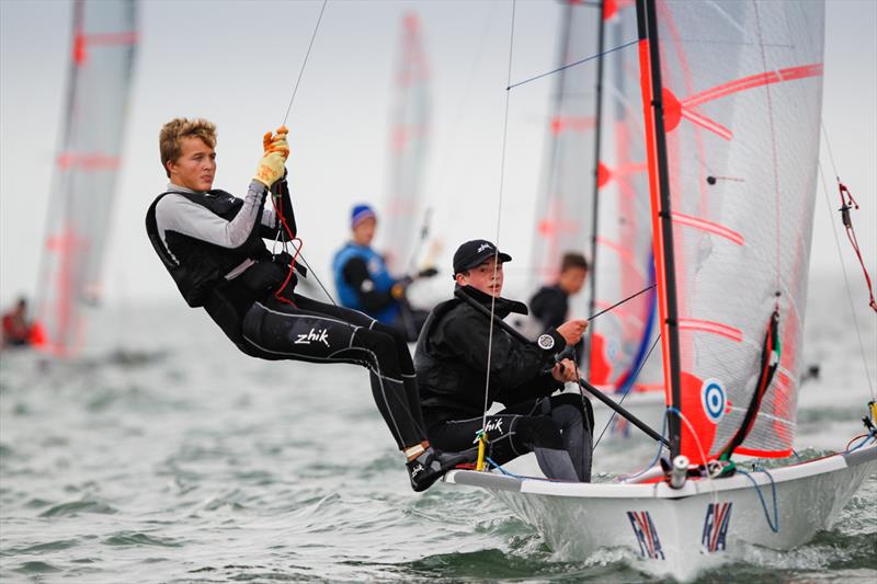 Crispin Beaumont and Tom Darling on day 2 of the RYA ISAF Youth Worlds Selection Event at Hayling Island photo copyright Paul Wyeth / RYA taken at Hayling Island Sailing Club and featuring the 29er class