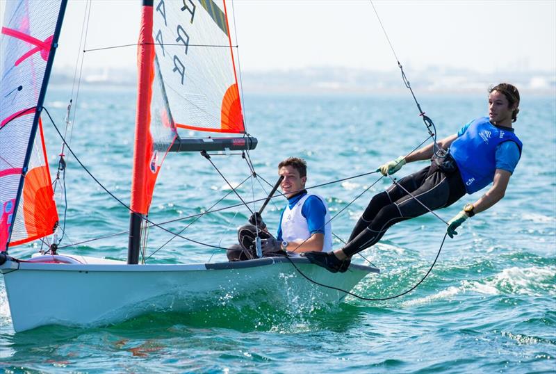 29er leaders Jim Colley and Kurt Hansen on day 1 of the Yachting NSW Youth Championships - photo © Robin Evans