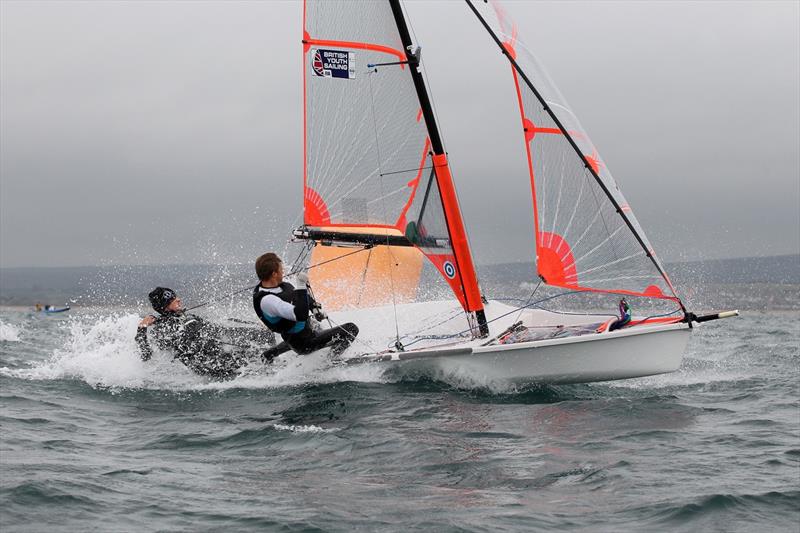 Dan Venables & Nathaniel Gordon during the Harken 29er Grand Prix Round 4 at Weymouth photo copyright Peter Newton taken at Hayling Island Sailing Club and featuring the 29er class