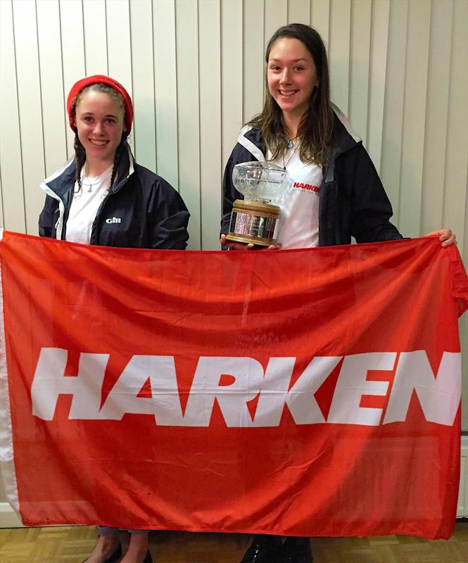 Hannah Bristow and Emily Covell win the Ladies trophy at the Ovington Boats 29er Inland Championships at Grafham  photo copyright Hammett Family taken at Grafham Water Sailing Club and featuring the 29er class